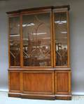 Georgianstyle Glazed Mahogany and Mahogany Veneer Breakfront