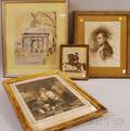 Two Framed Napoleon Portrait Prints and Two Framed Decorative Prints