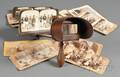 Walnut Stereo Card Viewer and Approximately Twenty Stereo Cards