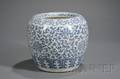 Large Blue and White Jar