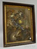 Victorian Walnut Framed Birds and Squirrel Diorama