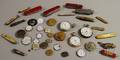 Sixteen Pocketknives with Three Pocket Watches and Watch Parts