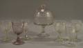 Seven Colorless Pattern Glass Items