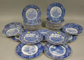 Thirtysix Wedgwood Blue and White Transfer Massachusetts Historical and Views Dinner Plates