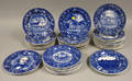 Fortysix Wedgwood Blue and White Transfer Massachusetts Historical and Views Plates