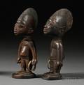 Pair of African CarvedWood Ibeji Dolls