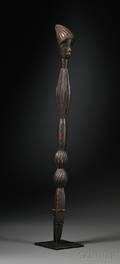 African Carved Wood Staff