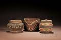 Three Northwest Polychrome Twined Baskets