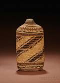Northern California Basketry Covered Glass Flask
