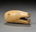Eskimo Carved Ivory Bear Head