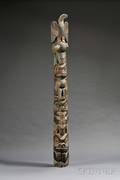 Large Northwest Coast Polychrome Carved Wood Totem Pole