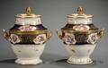 Pair of Regency Enamel Decorated and Parcelgilt Porcelain Fruit Coolers