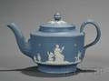 Neale  Co Solid Blue Jasper Teapot and Cover
