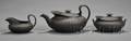 Three Piece Wedgwood Black Basalt Tea Set