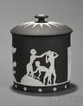 Wedgwood Black Jasper Dip Egyptian Tobacco Jar and Cover