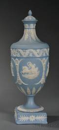 Wedgwood Solid Light Blue Jasper Vase and Cover