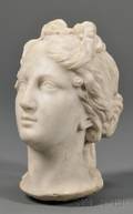 Hellenicstyle Carved Marble Head of a Goddess