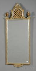 Italian Neoclassicalstyle Gilded Silvered and Metalmounted Pier Mirror
