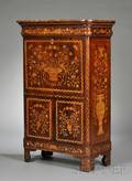Dutch Marquetry Inlaid Secretaire a Abatttant