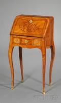 Diminutive Louis XVXVIstyle Marquetry Inlaid Slantlid Desk