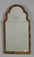 Continental Baroque Etched Glass and Shellveneered Mirror