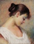 James Carroll Beckwith American 18521917 Portrait Head of a Woman