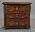 Continental Baroque Walnut and Inlaid Chest of Drawers