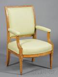Provincial Louis XVIstyle Fruitwood Fauteuil a la Reine