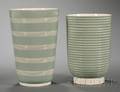Two Wedgwood Keith Murray Creamware Vases