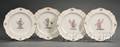 Four Wedgwood Bone China Hand Painted Plates