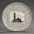 Wedgwood Black Transfer Printed Queens Ware Charger