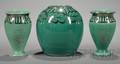 Three Wedgwood Green Veronese Ware Vases