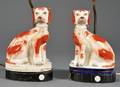 Pair of Staffordshire Dog Lamp Bases