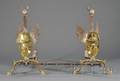 Pair of Iron and Brass Andirons
