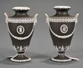 Pair of Wedgwood Black Jasper Dip Vases
