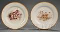 Two Wedgwood Emile Lessore Decorated Queens Ware Plates