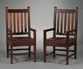 Pair of Roycroft Arts  Crafts Armchairs