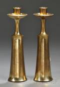 Pair of Danish Modern Bronze Candlesticks