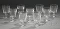 Nine Steuben Water Goblets