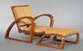 Francis Jourdain 18761958 Attributed Lounge Chair and Ottoman