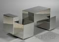 Chromed Metal Cubist Coffee Table