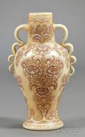 Thomas Webb  Sons Ivory Cameo Glass Vase
