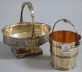 Starr  Marcus Neoclassical Footed Basket and a Sterling Silver Pail