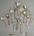 Approximately Thirteen Pieces of Silver Serving and Flatware Items