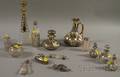 Approximately Thirteen Silver Overlay Decanters Vanity and PerfumeScent Bottles