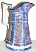 Blue and purple rainbow paneled pitcher