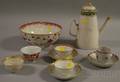 Chinese Export Porcelain Coffeepot Bowl and Eight Tea Cups and Saucers