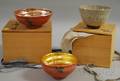 Three Japanese Glazed Ceramic Tea Ceremony Bowls