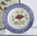 Blue spatter cockscomb toddy plate