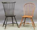 Windsor Bowback Side Chair and a Blackpainted Windsor Fanback Side Chair